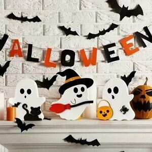 3PCS Cute Spooky Ghost Figurines Halloween Decoration
